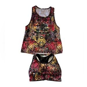 Reebok Tank Top & back hooks sports bra Yoga Running Walking Scoop Neck